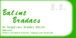 balint bradacs business card